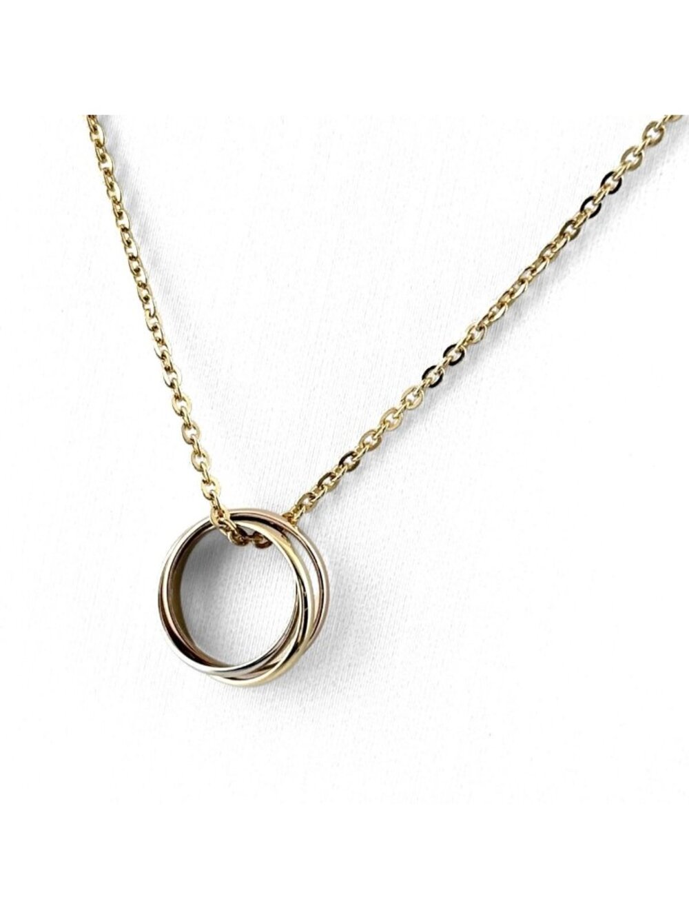 Cartier Baby Trinity Necklace YG Yellow Gold PG Pink WG White Pendant